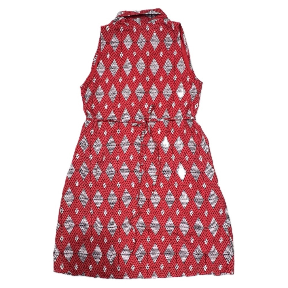 Collective Concepts Dress Sleeveless Pockets Geometric Diamond Red White XS - Picture 12 of 15